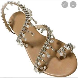 NuonuoCo Beaded Wedding Sandal size 37